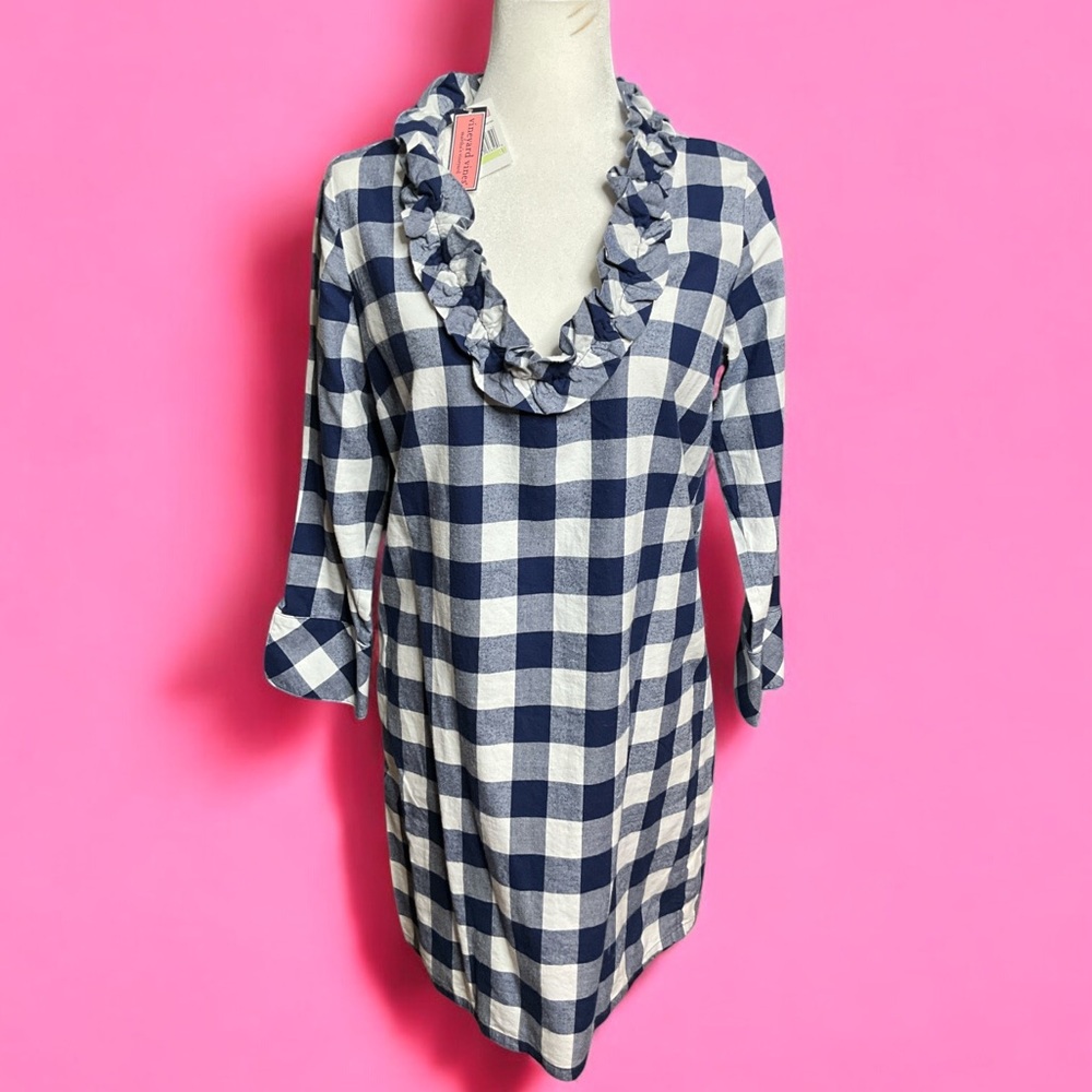 NWT Vineyard Vines plaid flannel dress, size 4